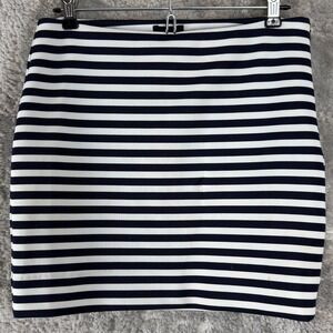 Centreal‎ Park West Size S Striped Casual Mini Pencil Skirt Black White Zip